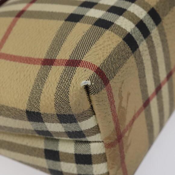 Burberry Nova Check Hand Bag Pvc Beige Silver - Picture 14 of 16